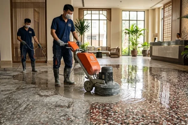 Đánh bóng sàn đá mài Huế