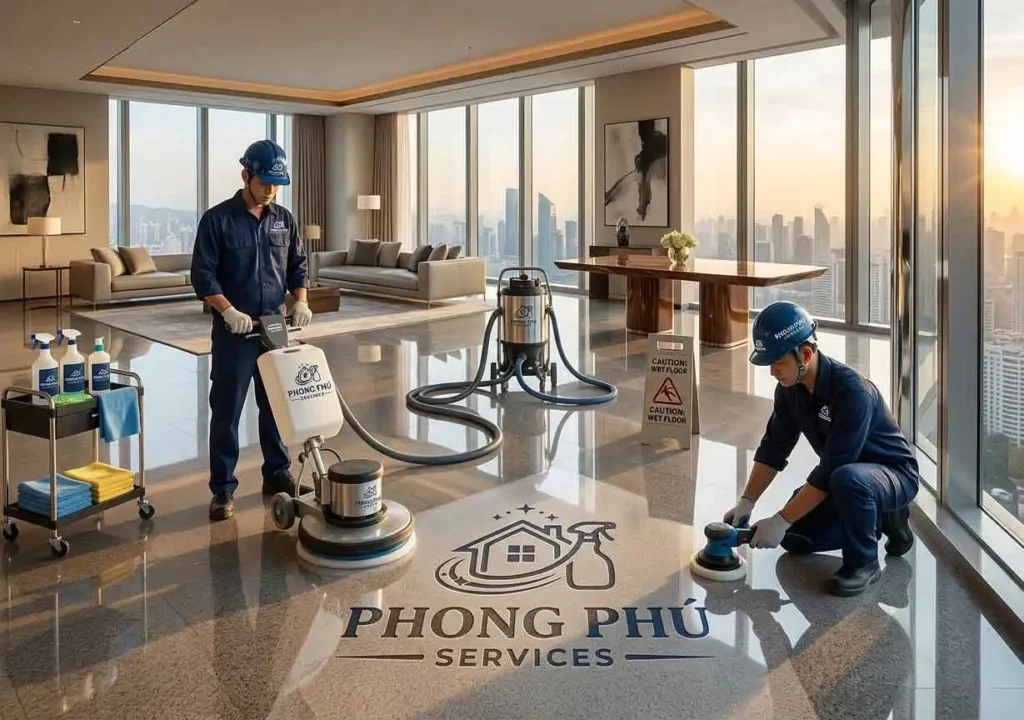 Đánh bóng sàn đá hoa cương (granite) Huế