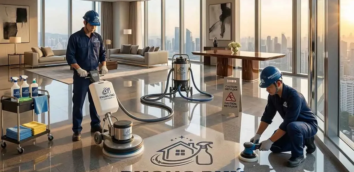 Đánh bóng sàn đá hoa cương Huế