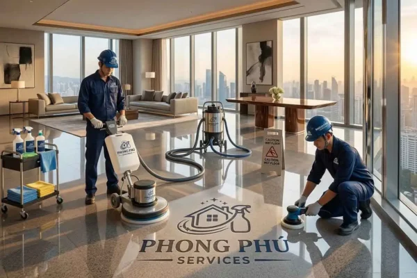 Đánh bóng sàn đá hoa cương Huế