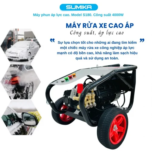 Máy rửa xe áp lực cao SUMIKA S180, công suất 4000W