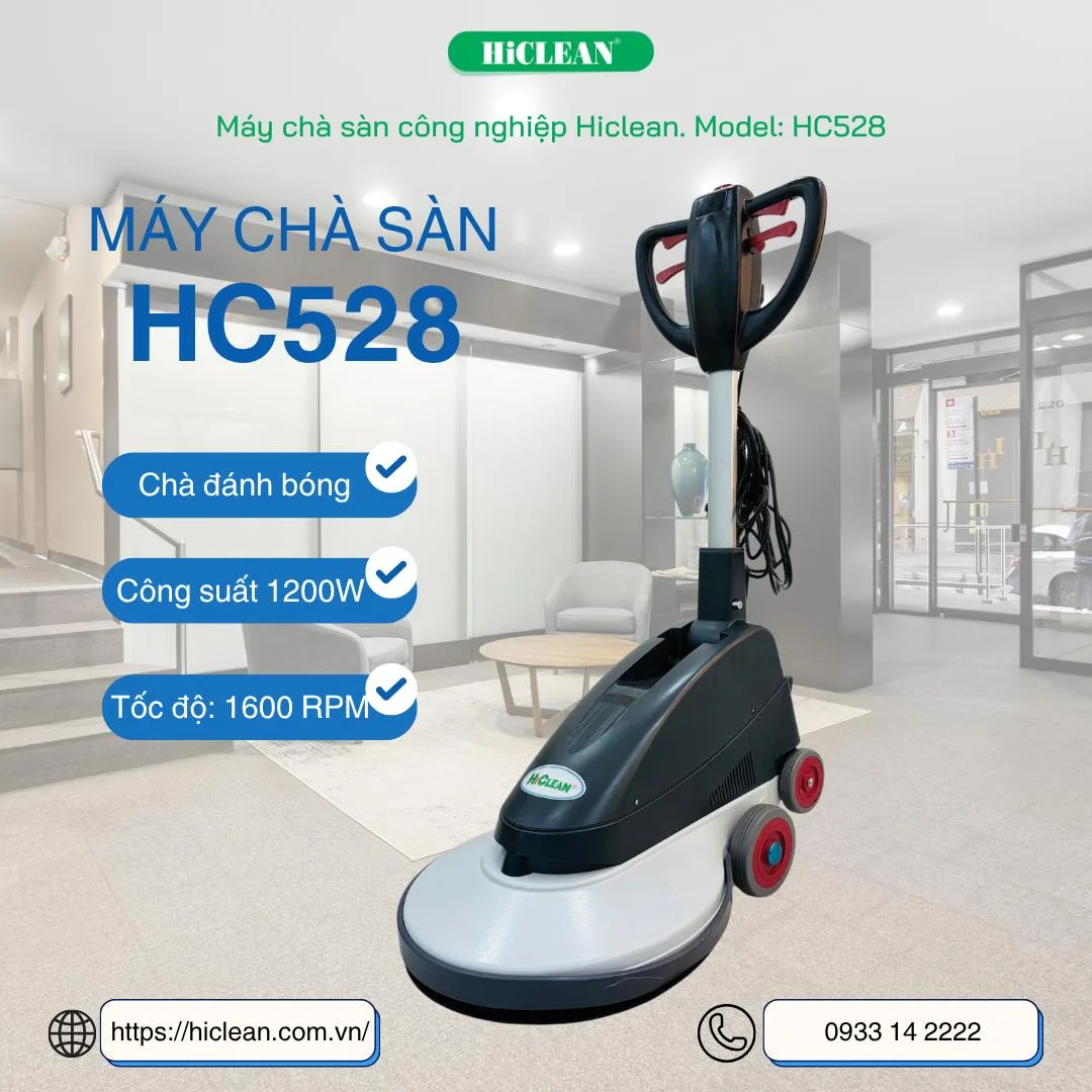Máy đánh bóng sàn HiClean HC528, công suất 1200W