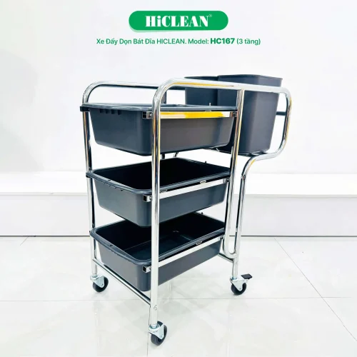 Xe đẩy phục vụ bàn HiClean HC 167