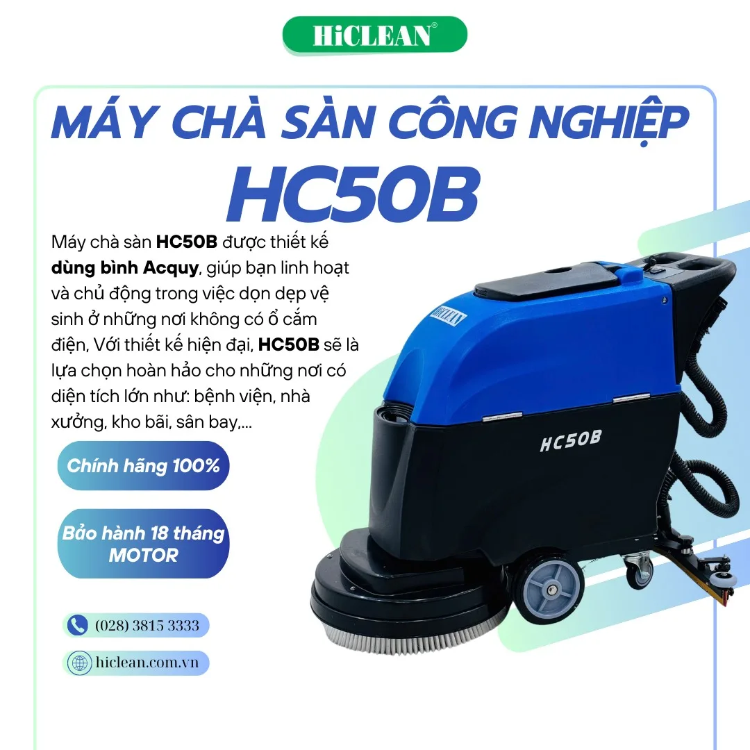 Máy lau sàn nhà xưởng HiClean HC50B