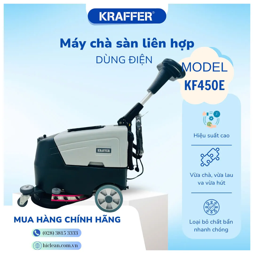 Máy lau sàn nhà gia đình KRAFFER KF450E dùng điện