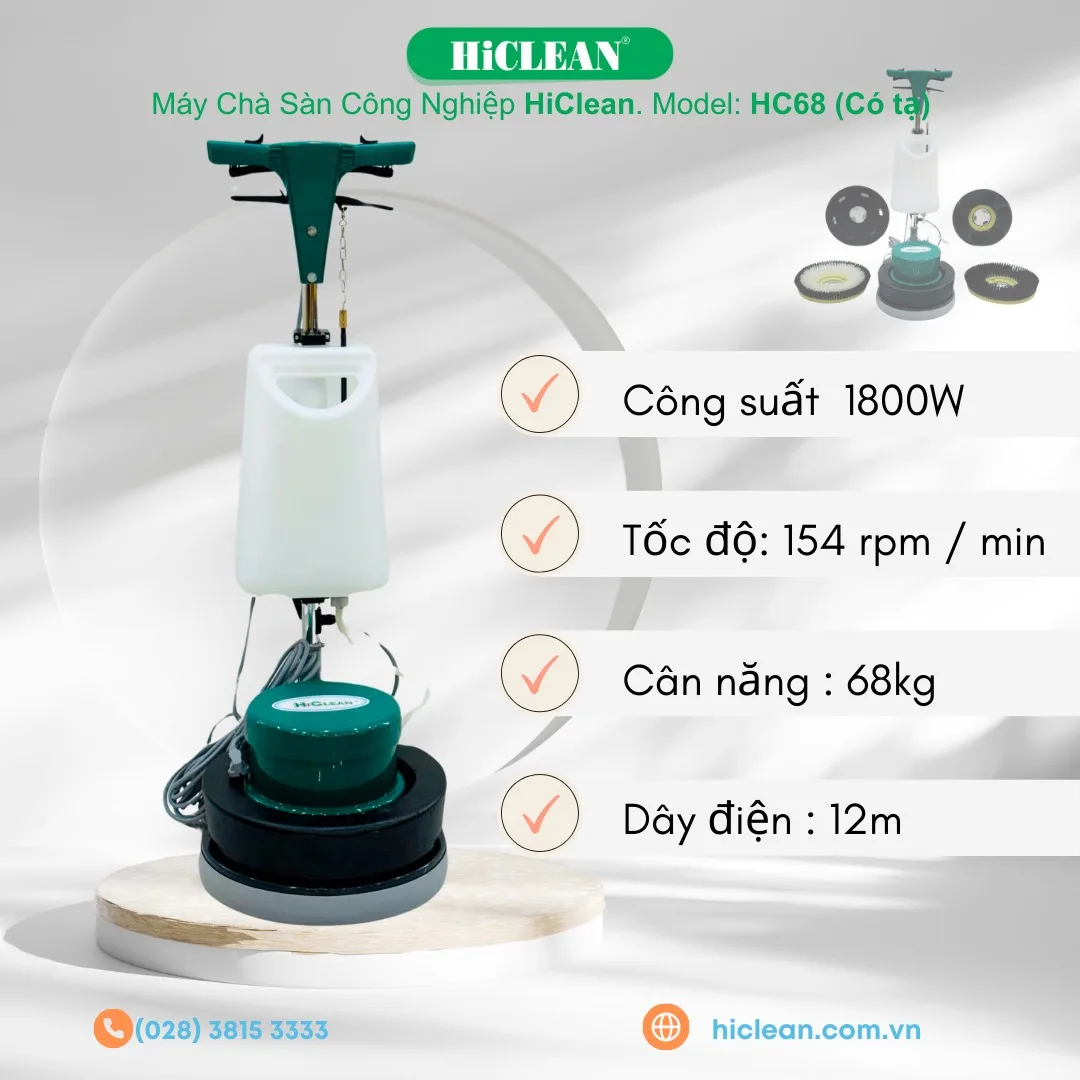 Máy chà sàn tạ công nghiệp HiClean HC68