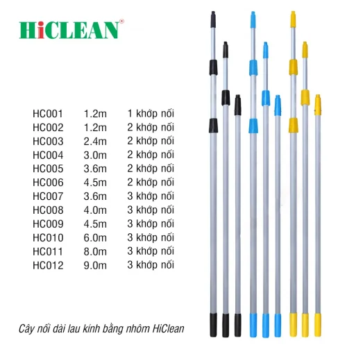 Cây nối dài bằng nhôm HiClean (1.2m – 9m)