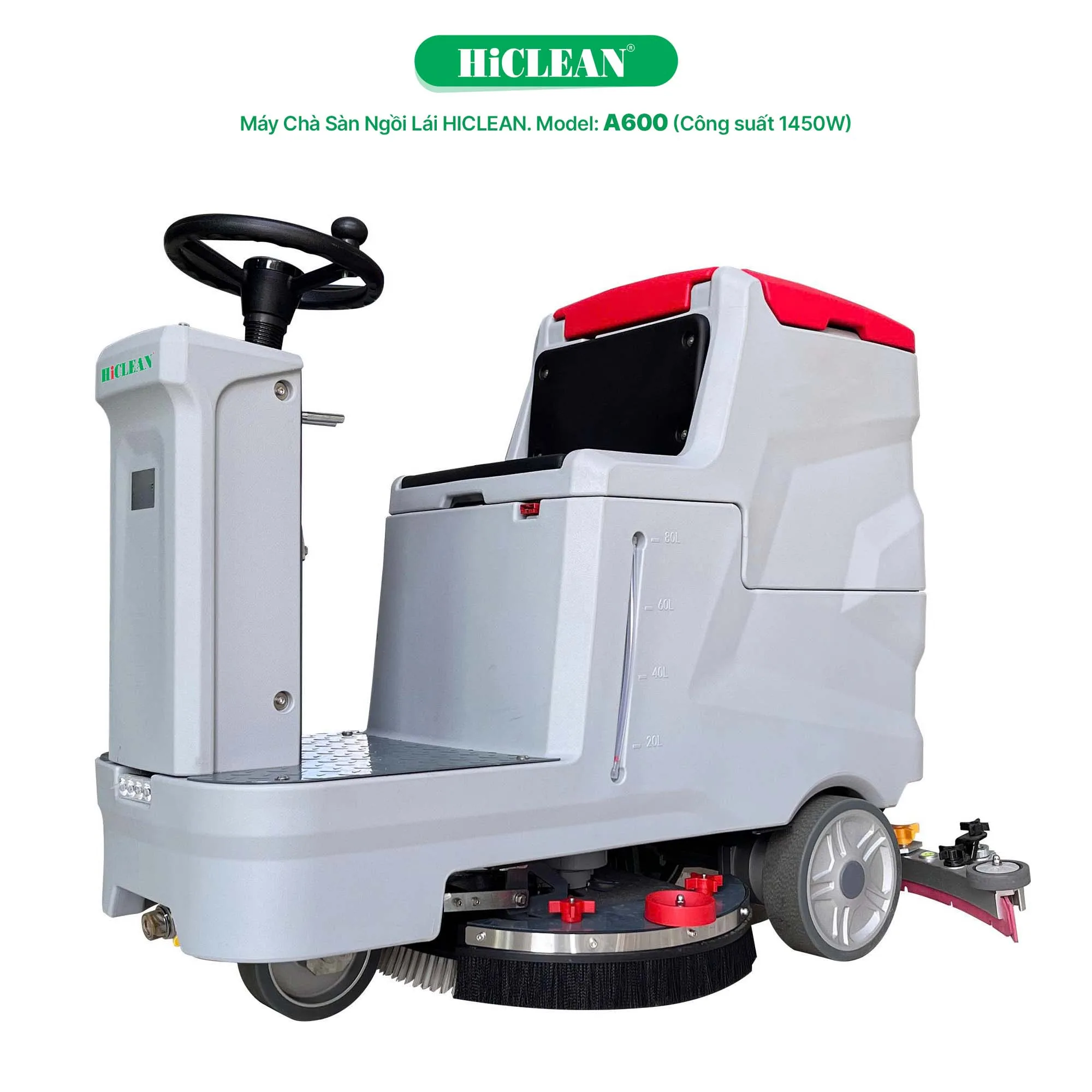 Máy chà sàn ngồi lái HiClean A600, công suất 1450W