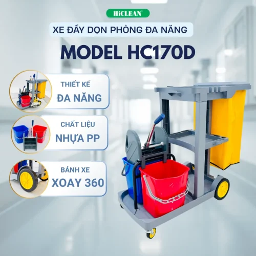 Xe đẩy dọn vệ sinh HiClean HC170D