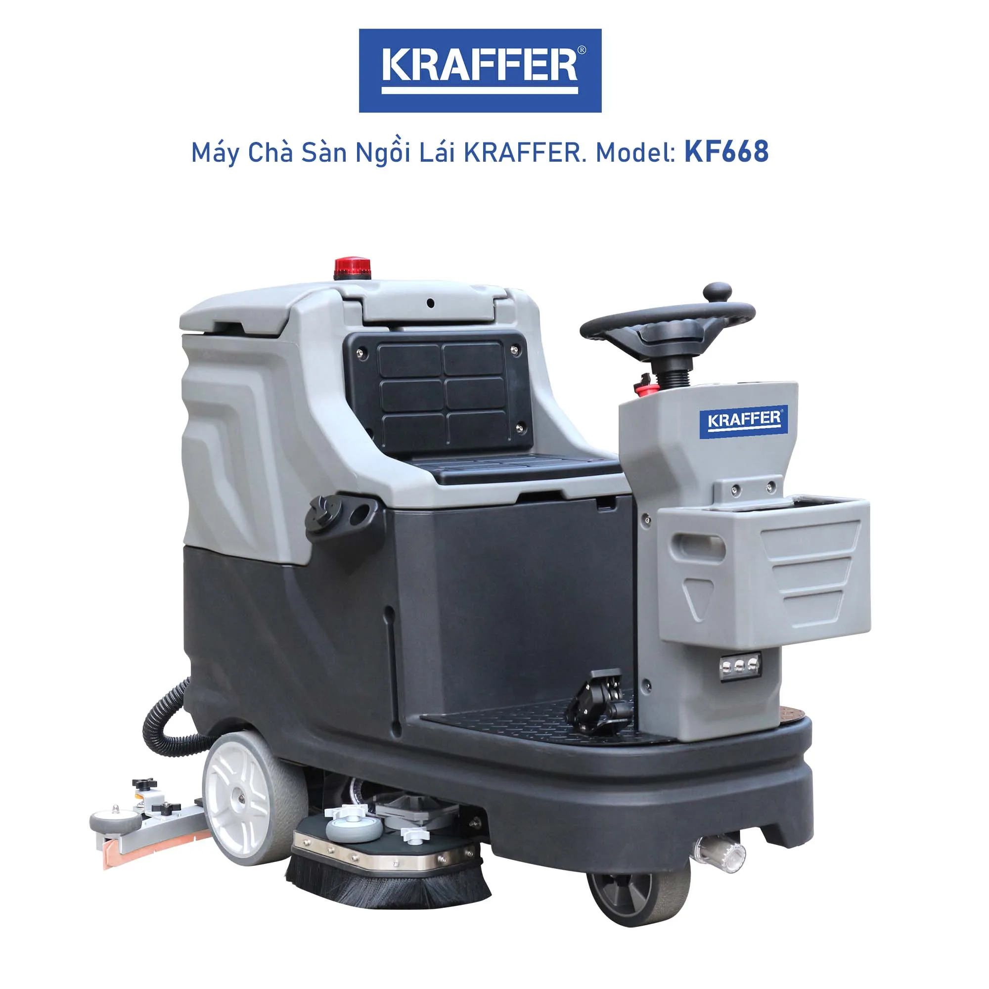 Máy chà sàn liên hợp ngồi lái Kraffer KF668 dùng bình