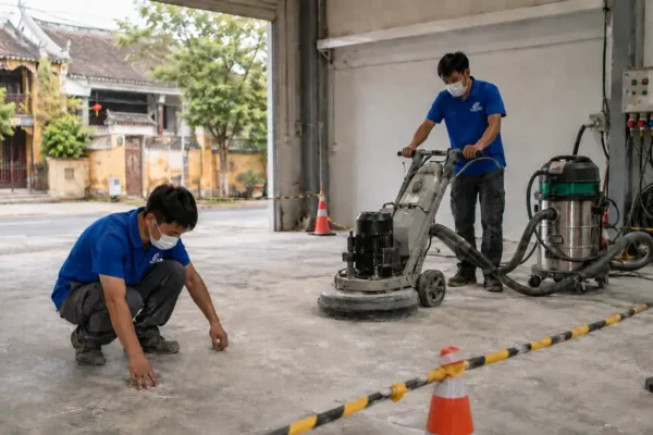 Chuẩn bị mặt bằng trước khi mài sàn bê tông cần làm gì?