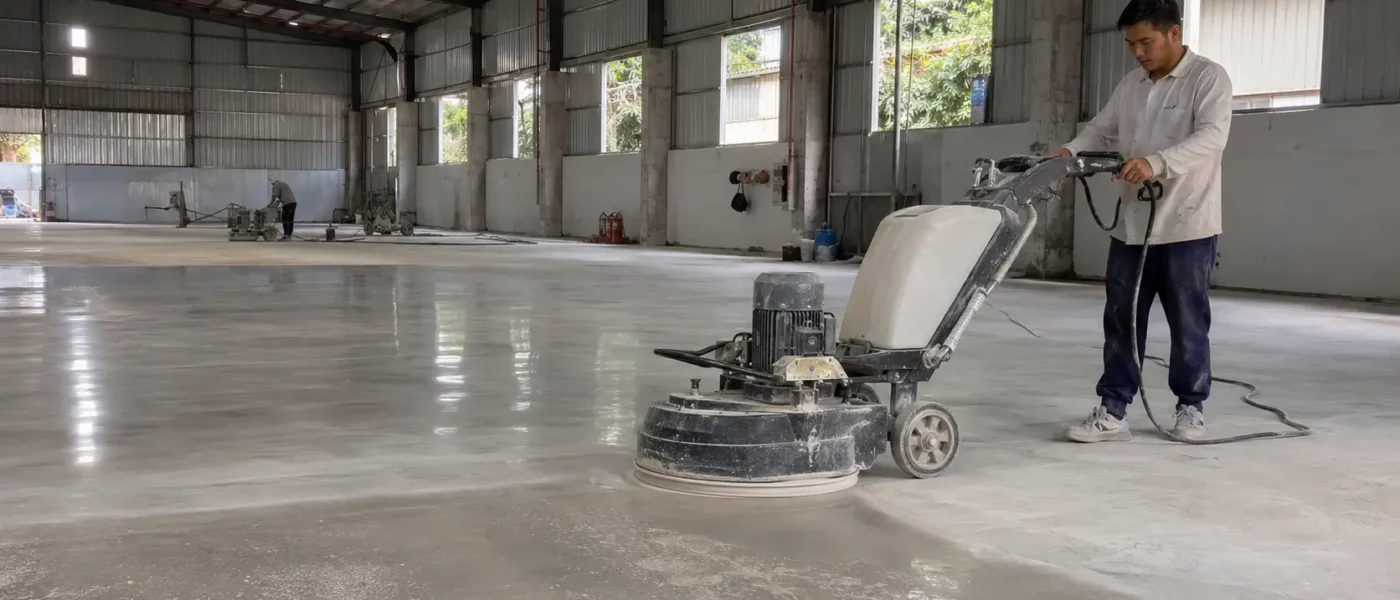 Đánh bóng sàn bê tông nhà xưởng Phú Bài cần chú ý gì?