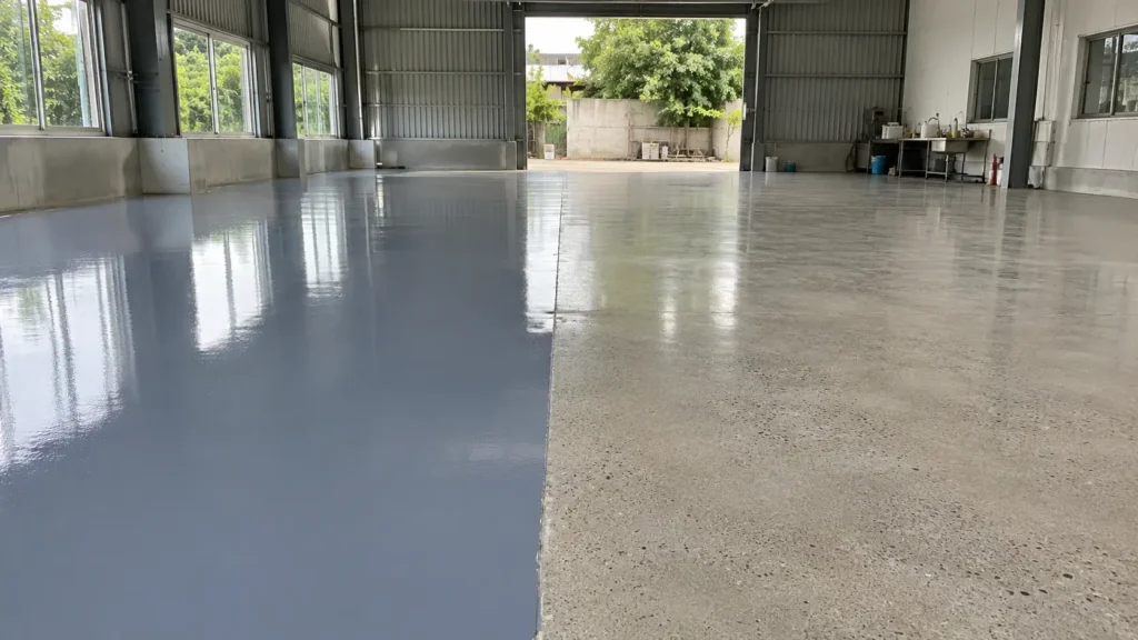 Nên sơn epoxy hay đánh bóng sàn bê tông tại Huế?